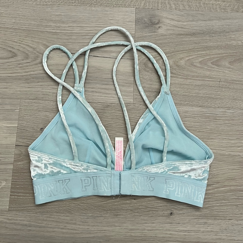 VS Pink Crushed Velvet Bralette - Picture 3 of 6